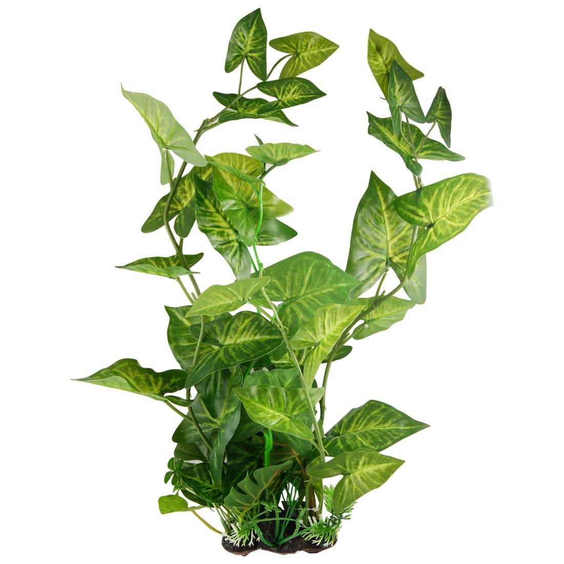 Décoration plantes aquarium fausses feuilles vertes plastique 55 cm