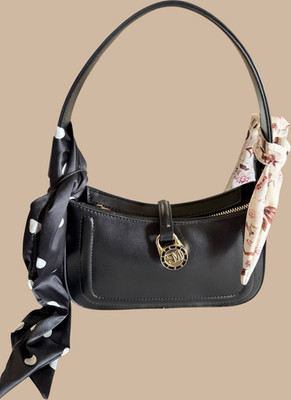 ST Made Black Baguette Shoulder Bag Gold Hardware Y2K Style NWT