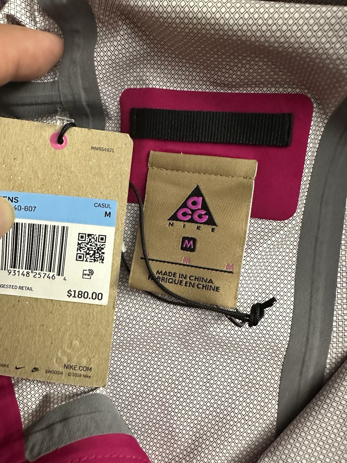 SACAI X NIKE Nike ACG 2 5L Giacca Imballabile SPORT FUCSIA VERDE LUCIDO BQ7340 607