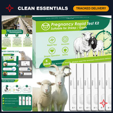 6-Pack Sheep Goat Pregnancy Test Strips - Fast 5-10 Min Urine Detection Kit for