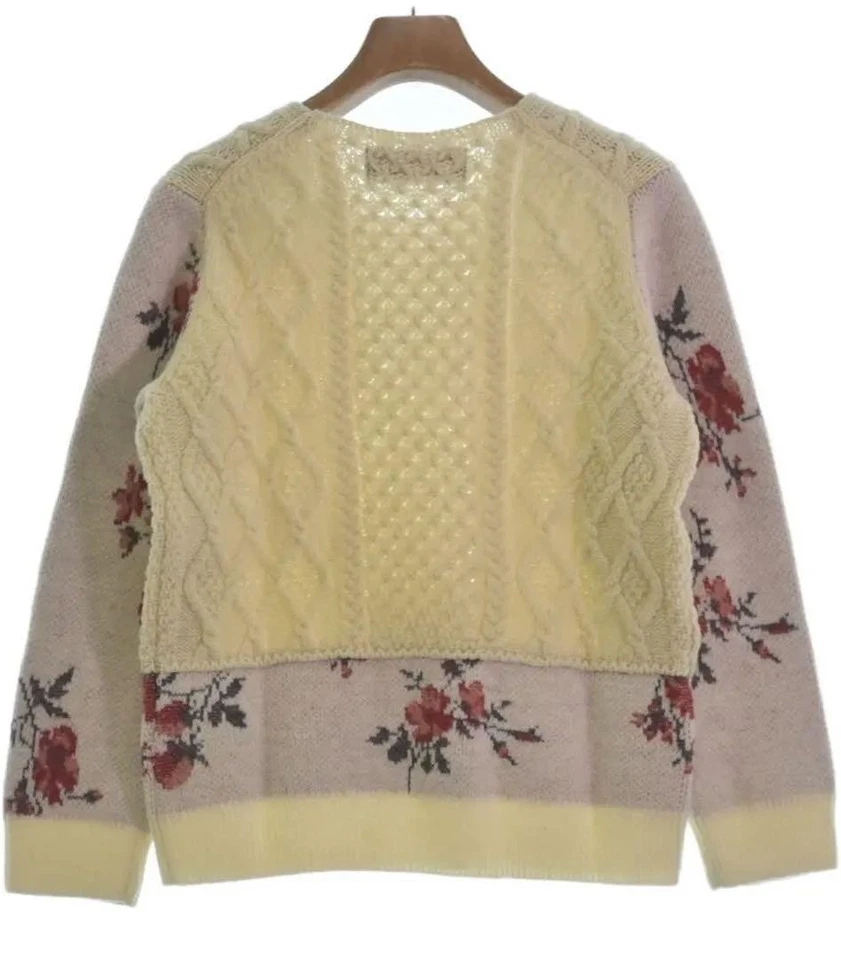 USADO HERMOSO TRICOT COMME DES GARCONS RETAZOS FLORAL CABLE TEJIDO RECONSTRUC Foto 2 de 4