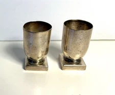 Pair Mid-Century Modern WILLIAM SPRATLING Mexico sterling silver shot glasses