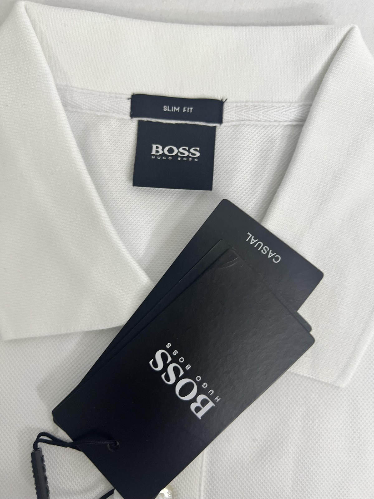 BOSS Hugo Boss Polo Shirt Mens Small White Slim Fit Embroidered Logo 50414889 thumbnail 6