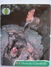 TELEFONKARTE, Deutsche Umwelthilfe, Wiedehopf DOPPEL, O 436 + O 437 4.94
