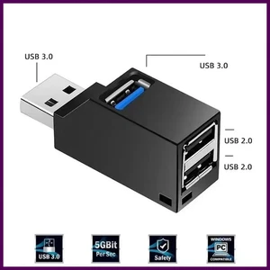 USB 3.0 Hub Extender voiture Splitter Multi Port USB 2.0 Adaptateur de bureau portable