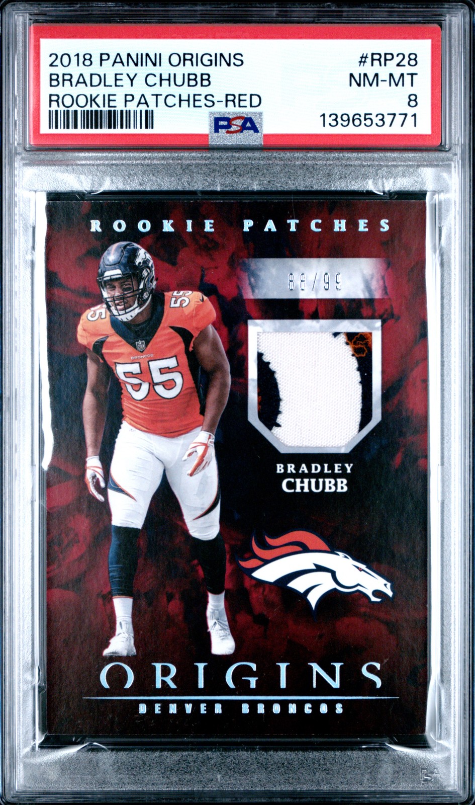 Bradley Chubb Panini Origins Rookie Patches #RP28 Red