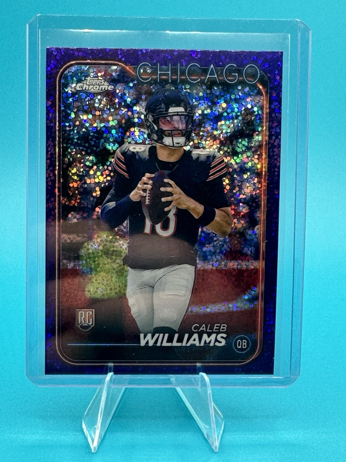 2024 Topps Chrome - Rookies Caleb Williams #202 Purple Speckle Refractor /275 RC