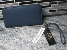 Wristlet Wallet Cell Phone Case Holder Faux Leather Wrist Strap NWT Navy Blue