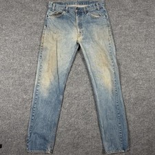 Vintage Levi s 505 Jeans Mens 34x34 Blue Light Wash Orange Tab 90s Faded Grunge