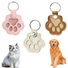 Pet Paw Shaped Leather Keychain, Pet Hair Keychain, Pet Memorial Gift Keyring