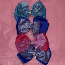 Multicolor Glitter Bow Hair Accessories for Girls, Rhinestone, Fabric, One Size