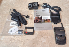 Vintage Motorola StarTAC ST7867W Sprint Dual Band Black Flip Phone w/ Charger