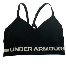 Under Armour Seamless Compression Sports Bra Sz L Black Style 1357719