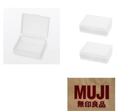 MUJI PP Small Accessory Case M x 2 Set Clear Portable Storage (2.5x2.0x0.8 in)