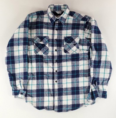 Five Brother VTG 70s 80s Flannel Shirt Button Up Long Sleeve Plaid Mens L Tall