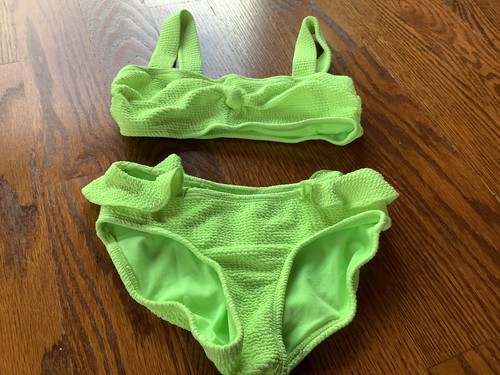 Girls Justice Bikini Swim Bathing Suit Size 7/8 2 Piece Gently Used Green