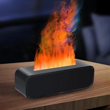 7Color Flame Diffuser, Bonfire and Fireplace 10.7"3"3.1" (Black)