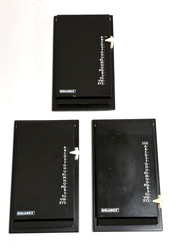 Set of Three Vintage Rolodex Autodex Metal Flip-up Spring Lift Directories