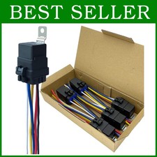 Reliable 5-PIN SPDT Automotive Relay Kit, 40/30 AMP, 5 Pack