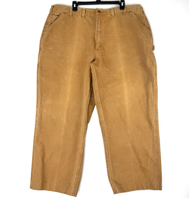 Carhartt Carpenter Pants Men s B11 BRN Canvas 42x27 *Shortened Read