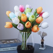 11 PCS Spring Colors Tulip Flowers Artificial Luxury Big Wedding Decor
