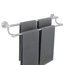 Double Towel Bars,24 Inch Towel Rack for Bathroom, Wall Mount Towel Holder, Q...
