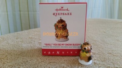 Hallmark 2016 Quill You Be My snow Buddy miniature mini Christmas Ornament