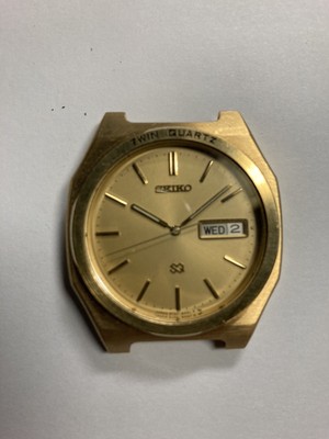 NOS Seiko 9723-8009 Gold Plated Wristwatch Case & Dial  NO mvt.    Sek-1077