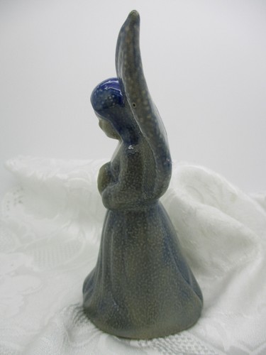 BBP BEAUMONT BROTHERS KERAMIK SALZGLASUR BETENDER ENGEL FIGUR 1994 BLAU/GRAU - Bild 2 von 7
