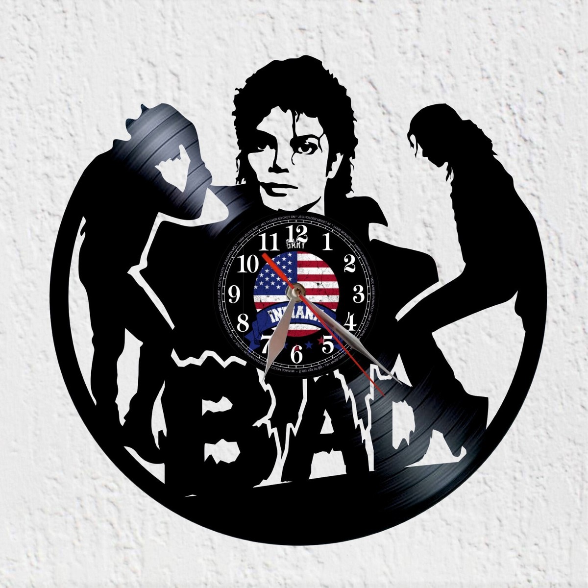 Reloj de disco de vinilo Silueta rey del pop musica decoracion
