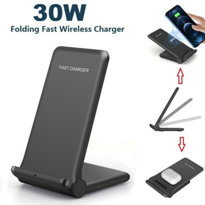 30W Wireless Charger Dock Fast Charging Stand For Samsung Galaxy S25 S24 Note20