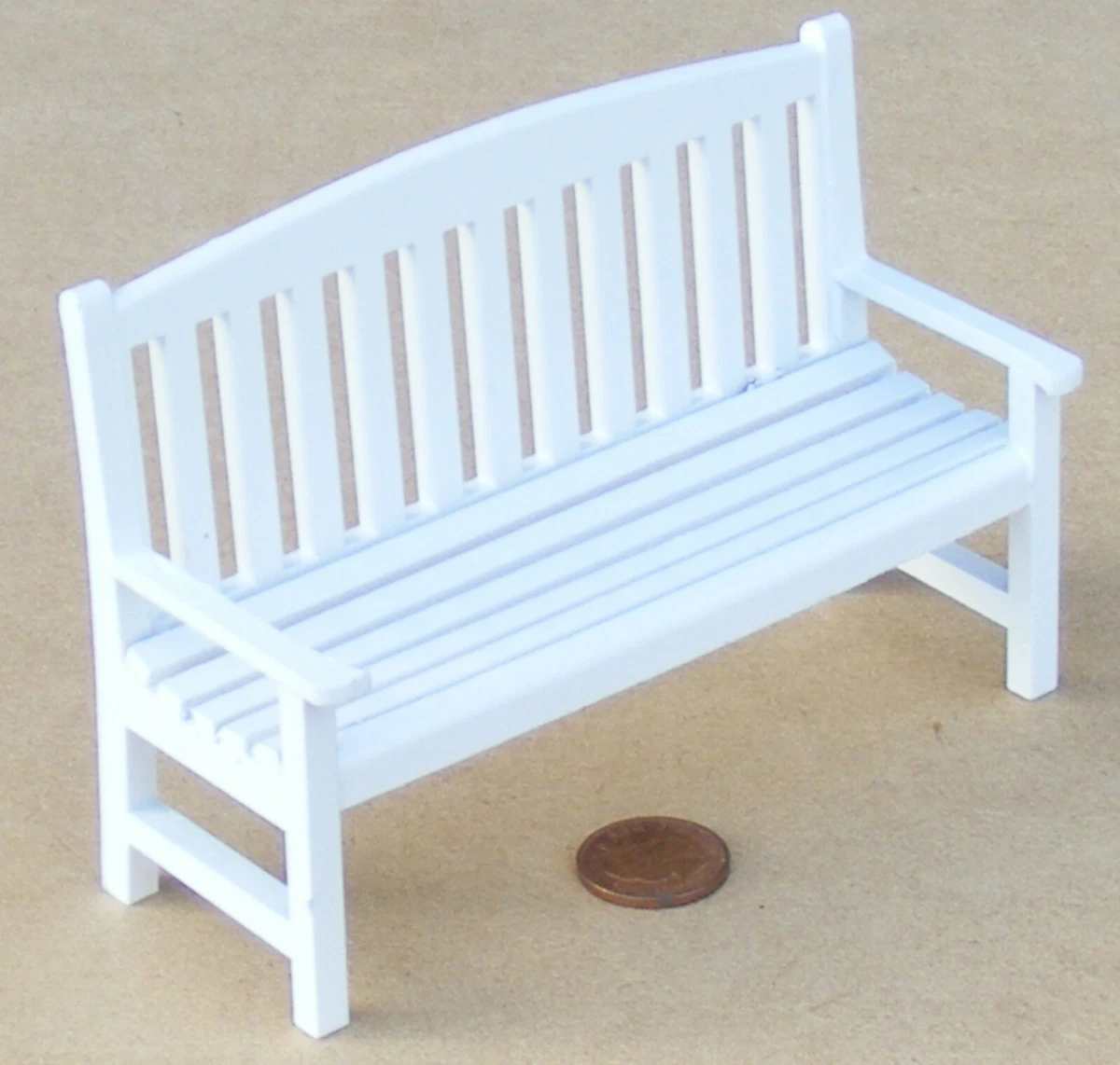 White and cheap wood bench