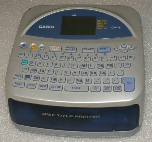 Casio CW-75 CD DVD Disc Title Printer 