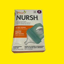 LOT OF 2 Boon NURSH Silicone Pouch Bottle 4oz Slow Flow 0mDishwasher Safe 5345