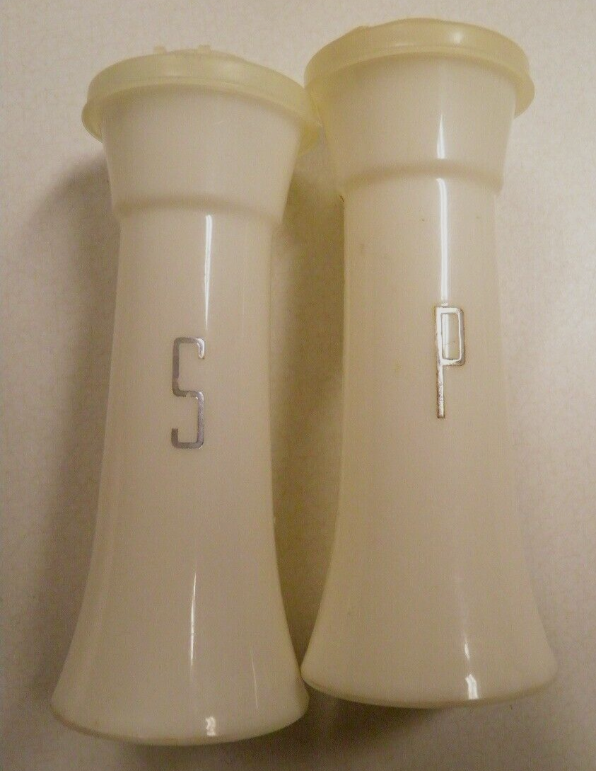 Tupperware Vintage 6" Salt & Pepper Shakers Hourglass Set 71810