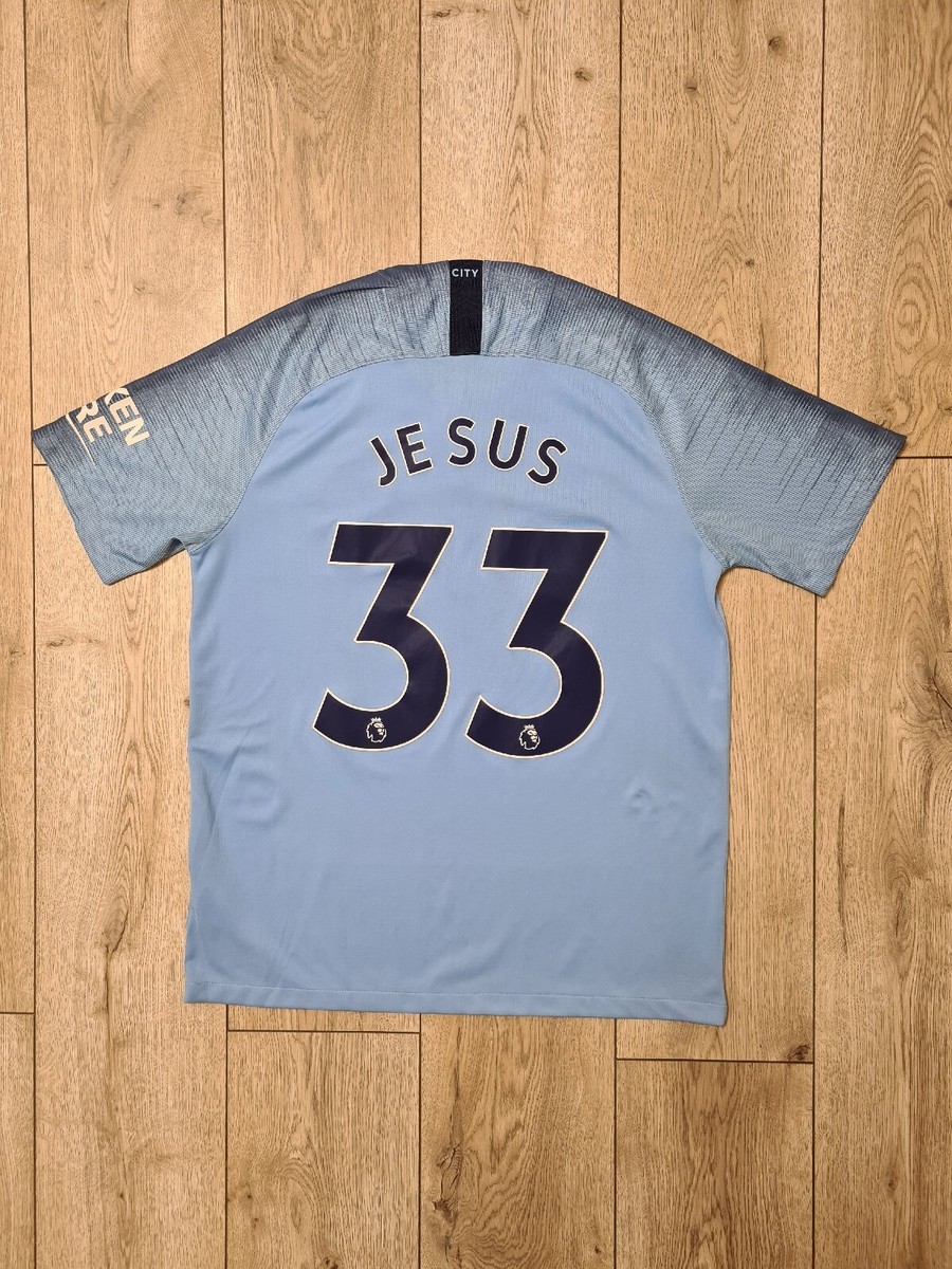 MANCHESTER CITY 2018 2019 JESUS HOME FOOTBALL SHIRT SOCCER JERSEY