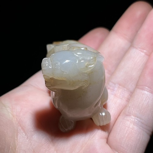 Chinese Antique Han Dynasty Hetian Ancient Jade Carved Statues Pi Xiu Decoration - Picture 7 of 8