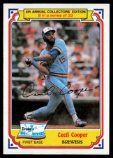 1984 Topps Drake's Big Hitters #8 Cecil Cooper NM or Better