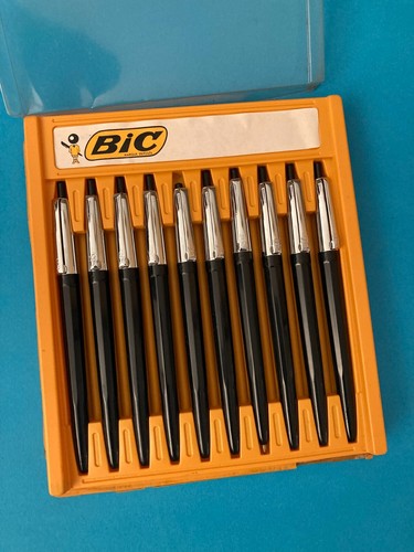 RARE VINTAGE BIC BALLPOINT PENS BOX WITH 10 PENS NEW - Picture 7 of 8