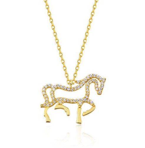 Pendentif D'Anniversaire En Or Jaune 14k Avec Diamant Rond Naturel De 0