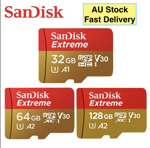 SanDisk Extreme Micro SD Card 32GB 64G 128GB 256GB Dash Cam Support 4K UHD GoPro - Picture 2 of 15