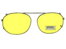 Round Square Yellow Lens Clip-on Sunglasses