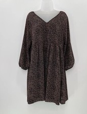 NWT Madewell Crinkle Georgette V-Neck Babydoll Dress in Brushed Texture Sz Sma