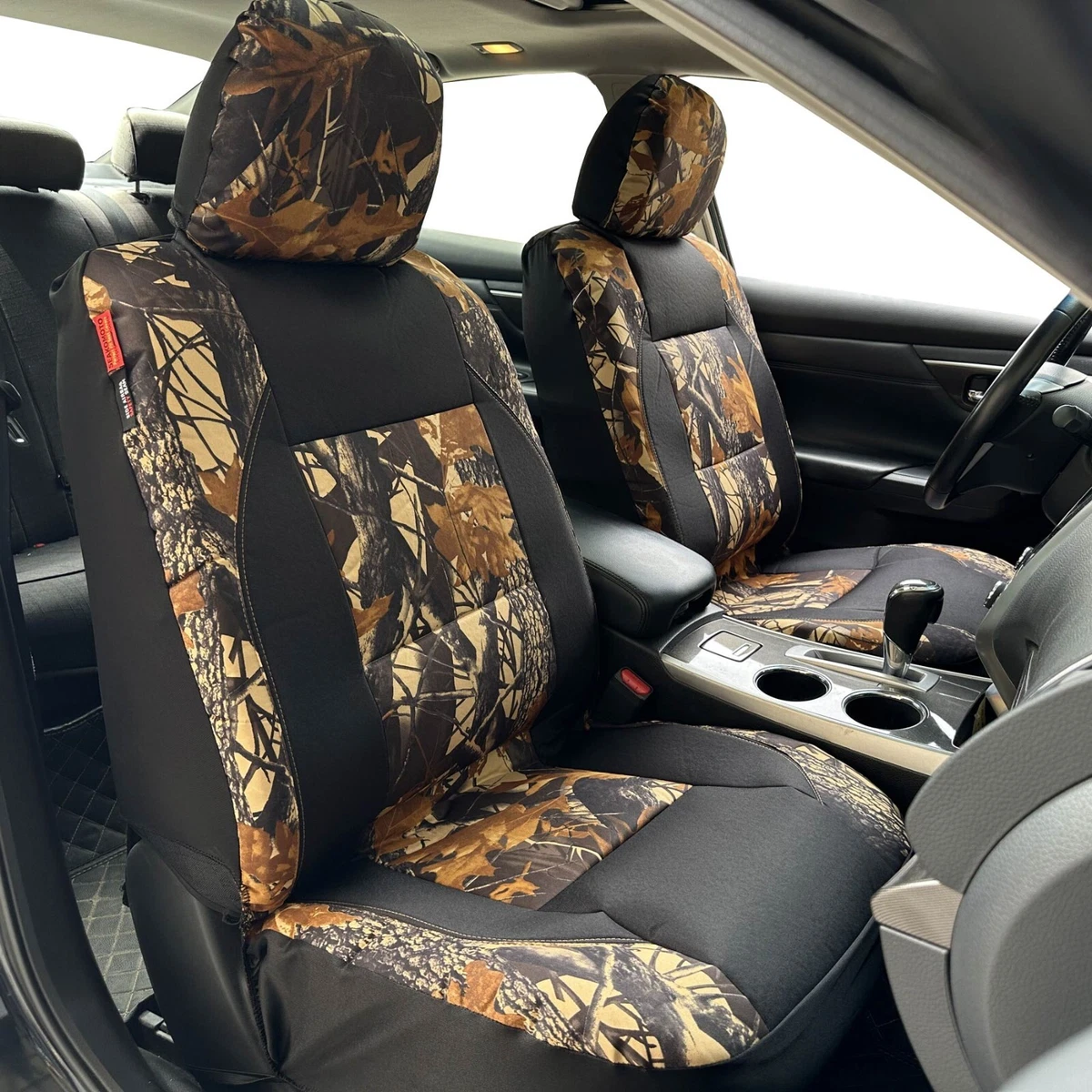 For Chevy Sonic Autumn Camo Black Canvas Front Car Seat Covers eBay