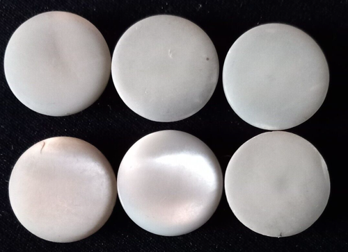 Lot De 8 Boutons Vintage épais Gris Mat - Diamètre 2,2 Cm, Référence 2365 - Fabriqué En France