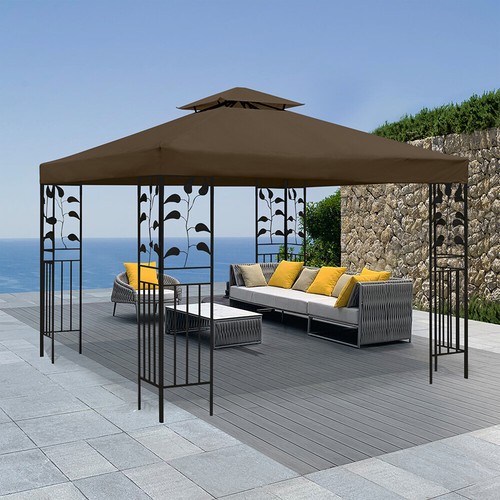 10'x10' Waterproof Gazebo 2 Tier Top Replacement Canopy UV Sunshade Patio Cover - Picture 9 of 16