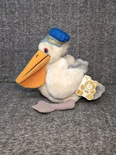 Vintage1982  Wallace Berrie Stork Cuddle Ups Barnacle Bill #372 Plush with Tag 