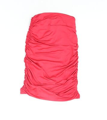 Oh Polly Damen rosa Polyestermischung Bandage Rock Größe 4 gerafft