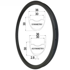 29er 27.5 650b Mtb Bicycle Tubeless Ring Carbon Rim 24-36holes Ud 3k 12k Matte
