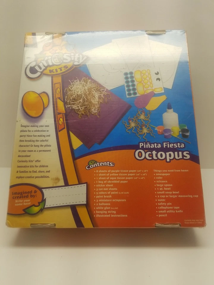 Make Your Own and Paint Your Own Octopus Pinata Craft Kit Party Room Decor NIB - Image 4 of 4